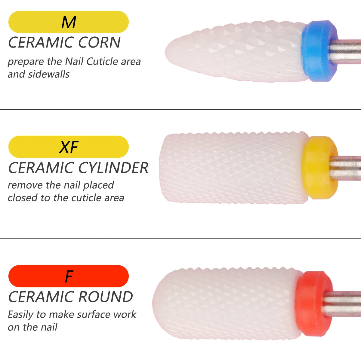 14-Piece Professional Ceramic Nail Drill Bit Set