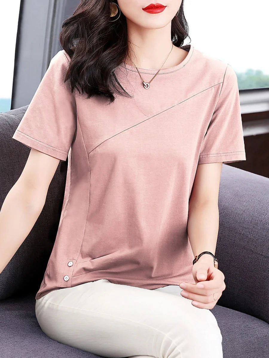 Plus Size Cotton Casual Blouse