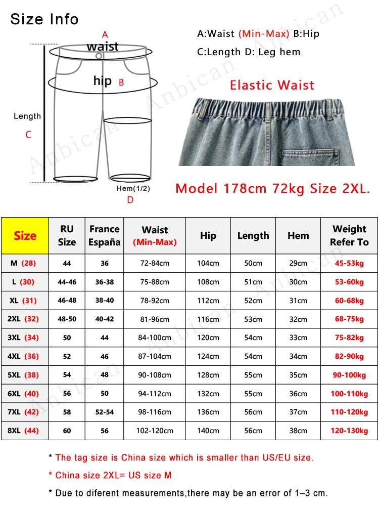 Big Size Denim Cargo Shorts