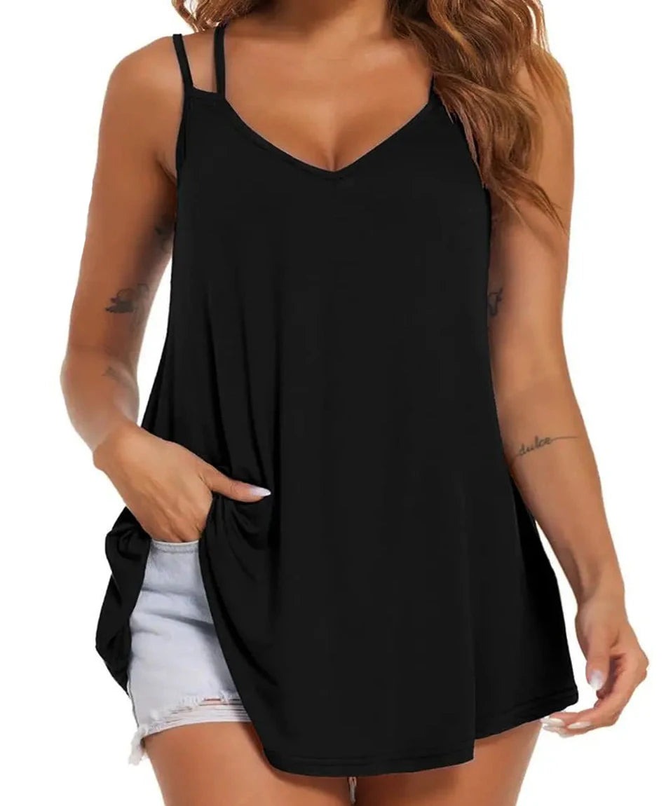 Solid Color Backless Halter Top Vest