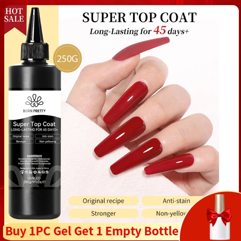 250g Super Top Coat Gel Nail Polish Set