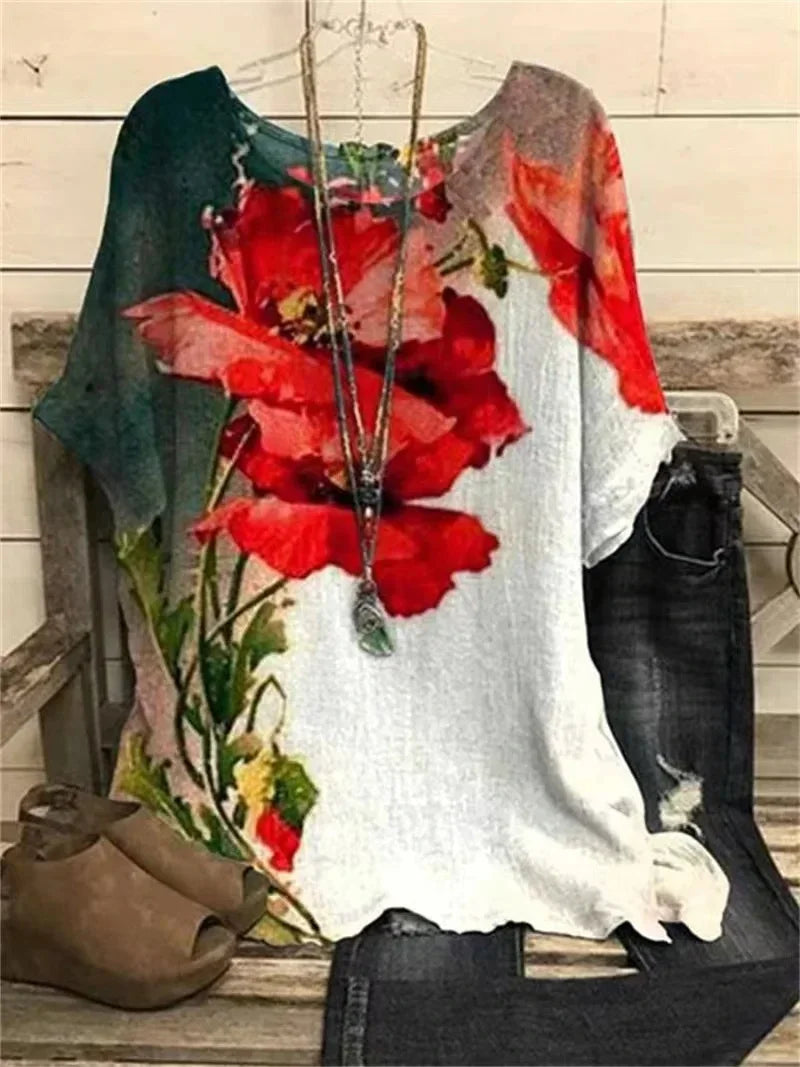 Loose Round Collar Shirt