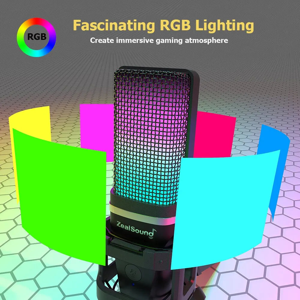 Zealsound RGB USB Condenser Gaming Microphone