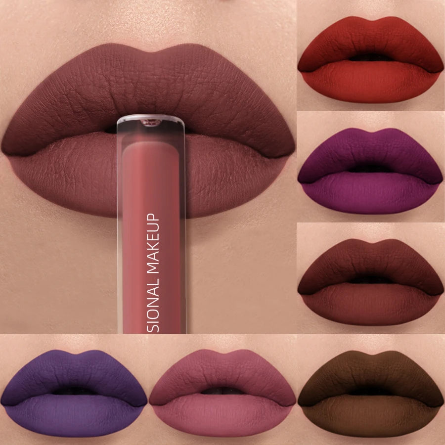 Dark Brown Waterproof Velvet Matte Lip Gloss