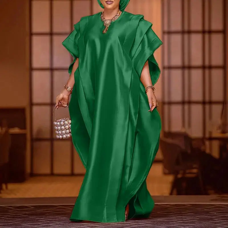 Elegant Oversized Satin Maxi Dress