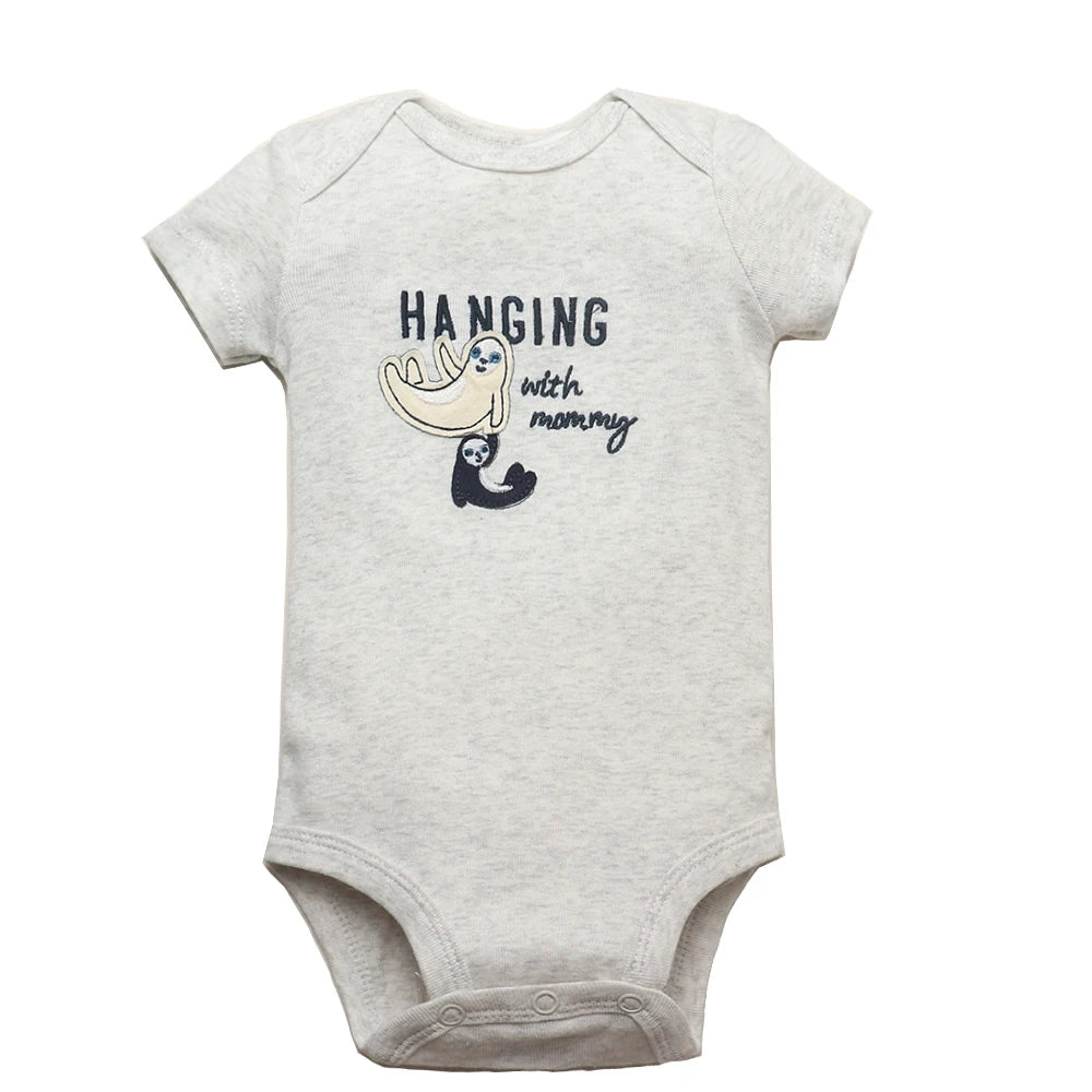 Baby Cotton Bodysuits Short Sleeve Unisex Newborn Jumpsuits