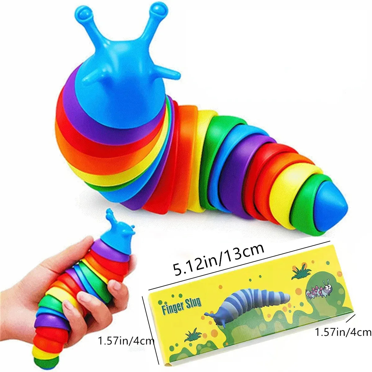 3D Colorful Fidget Slug Toy