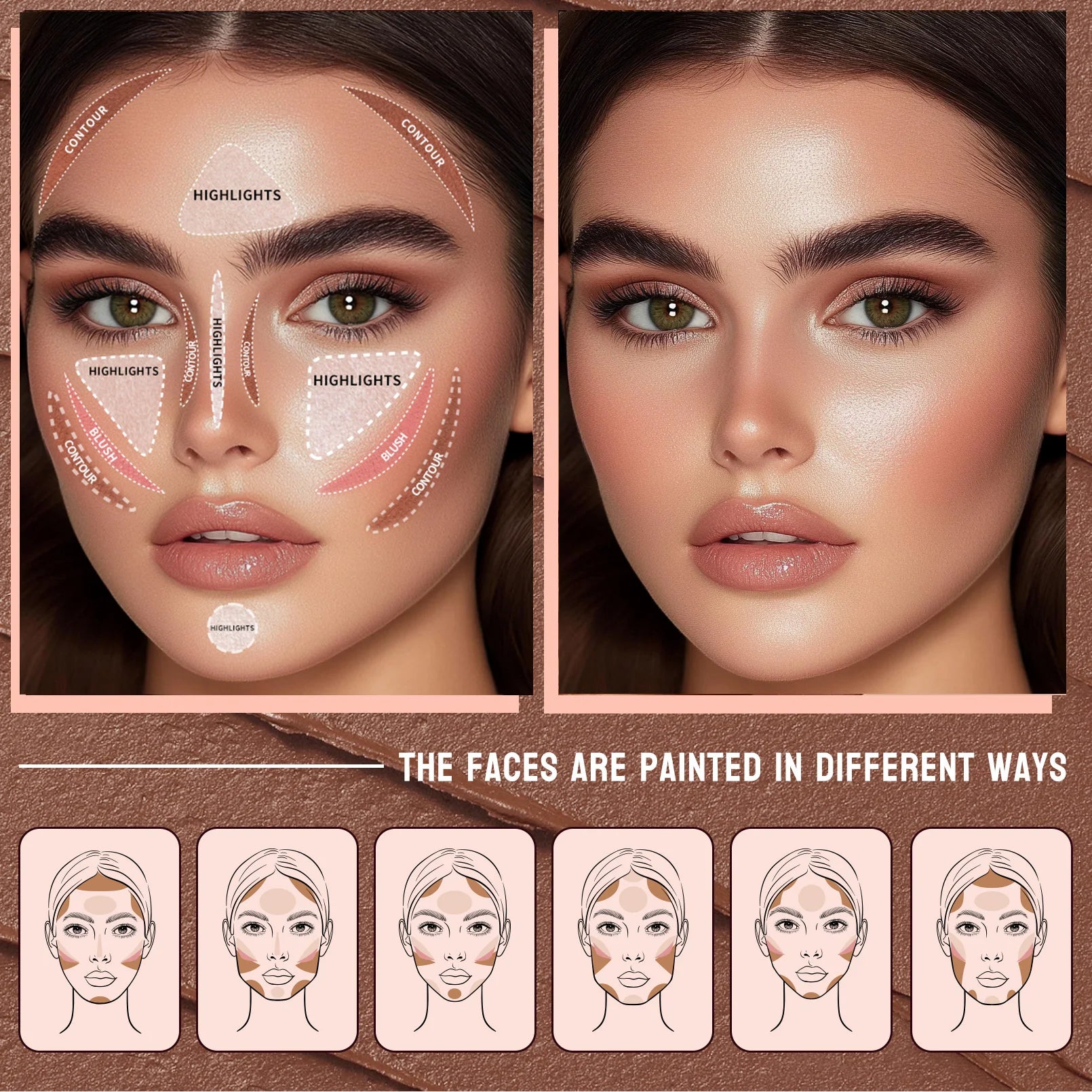 4-in-1 Cream Contour and Highlight Makeup Sticks