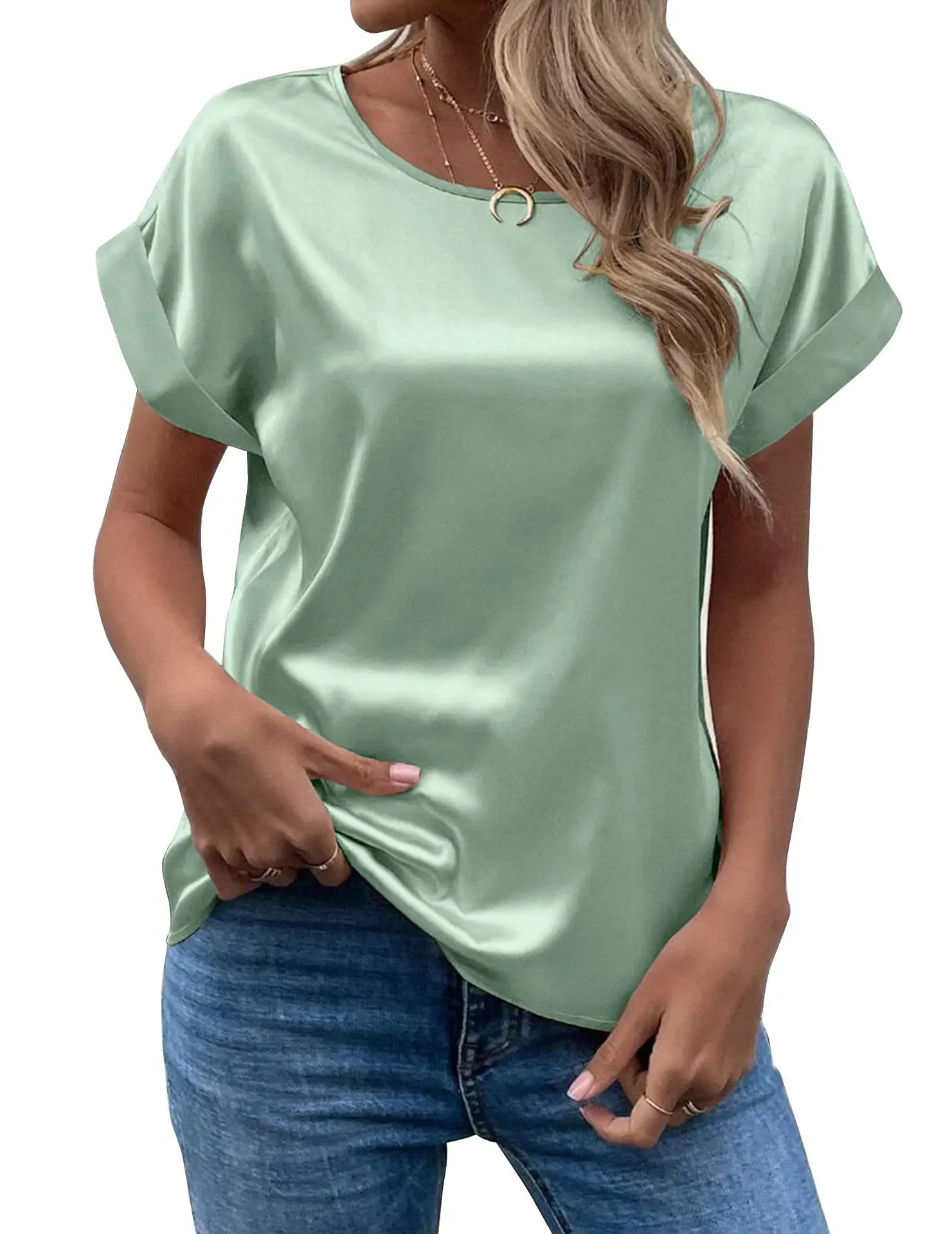 Satin Women’s Loose Casual T-Shirt