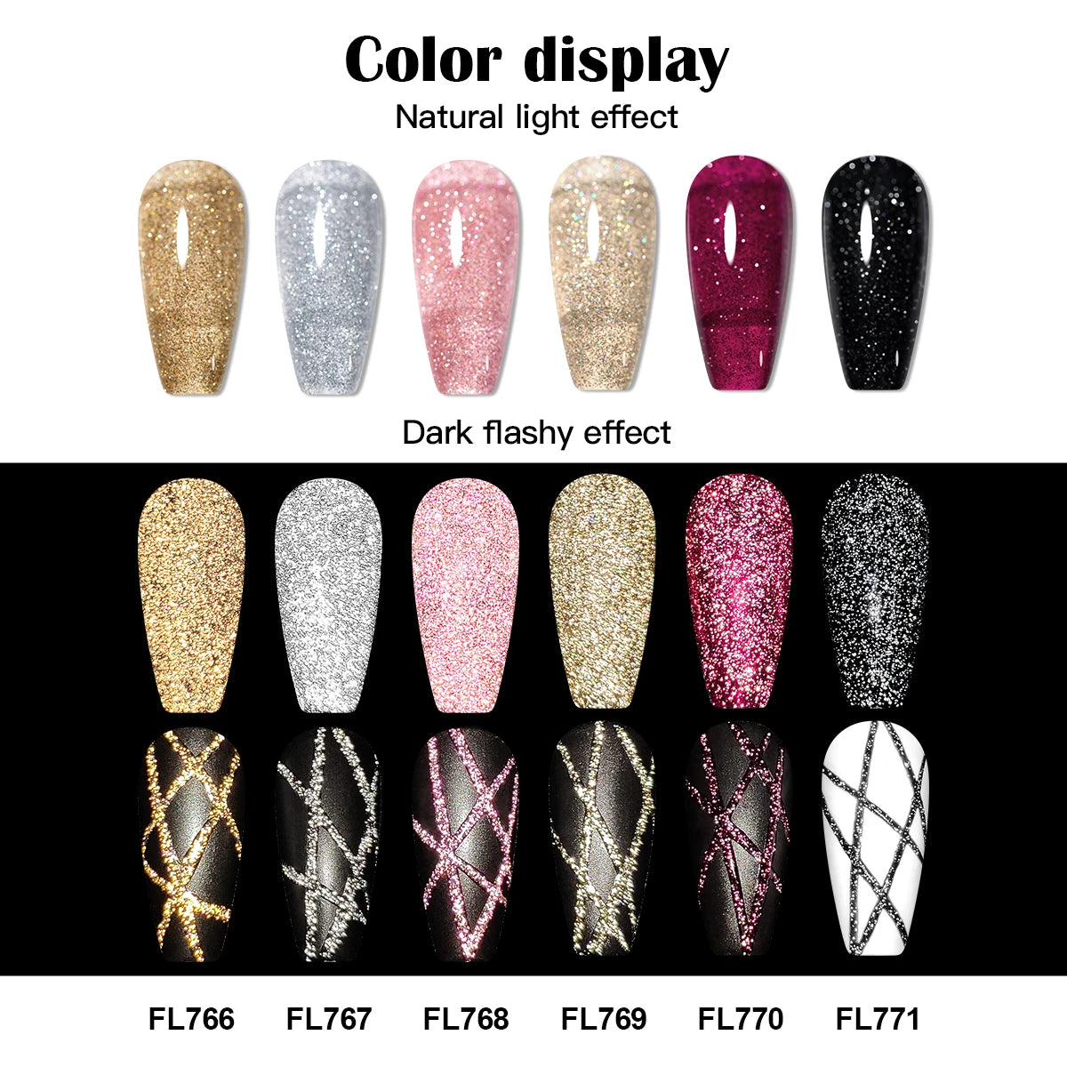Reflective Glitter Liner Nail Gel