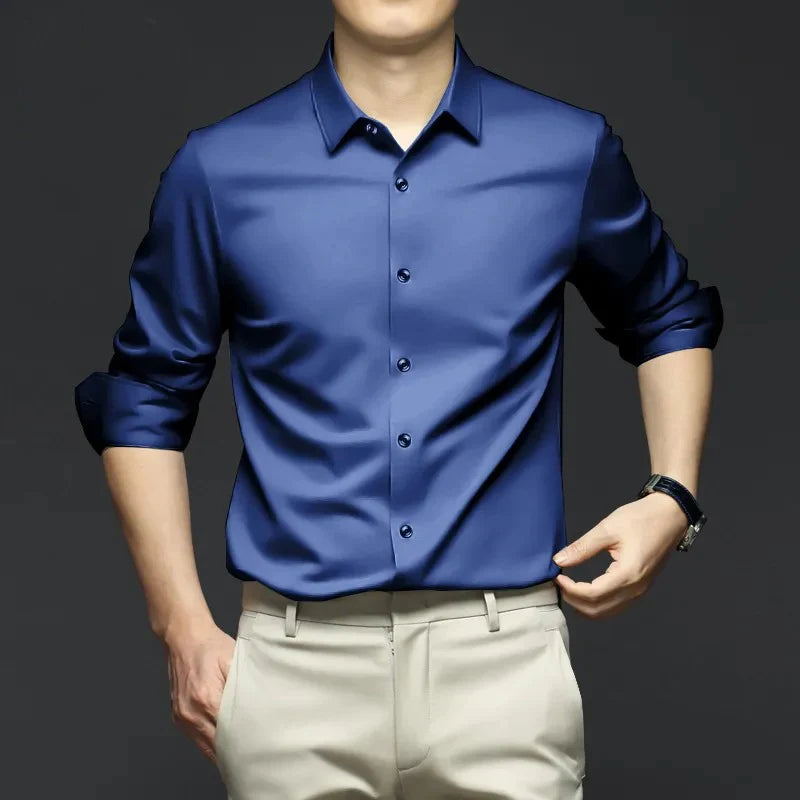 Premium Ice Silk Short-Sleeved Business Shirt