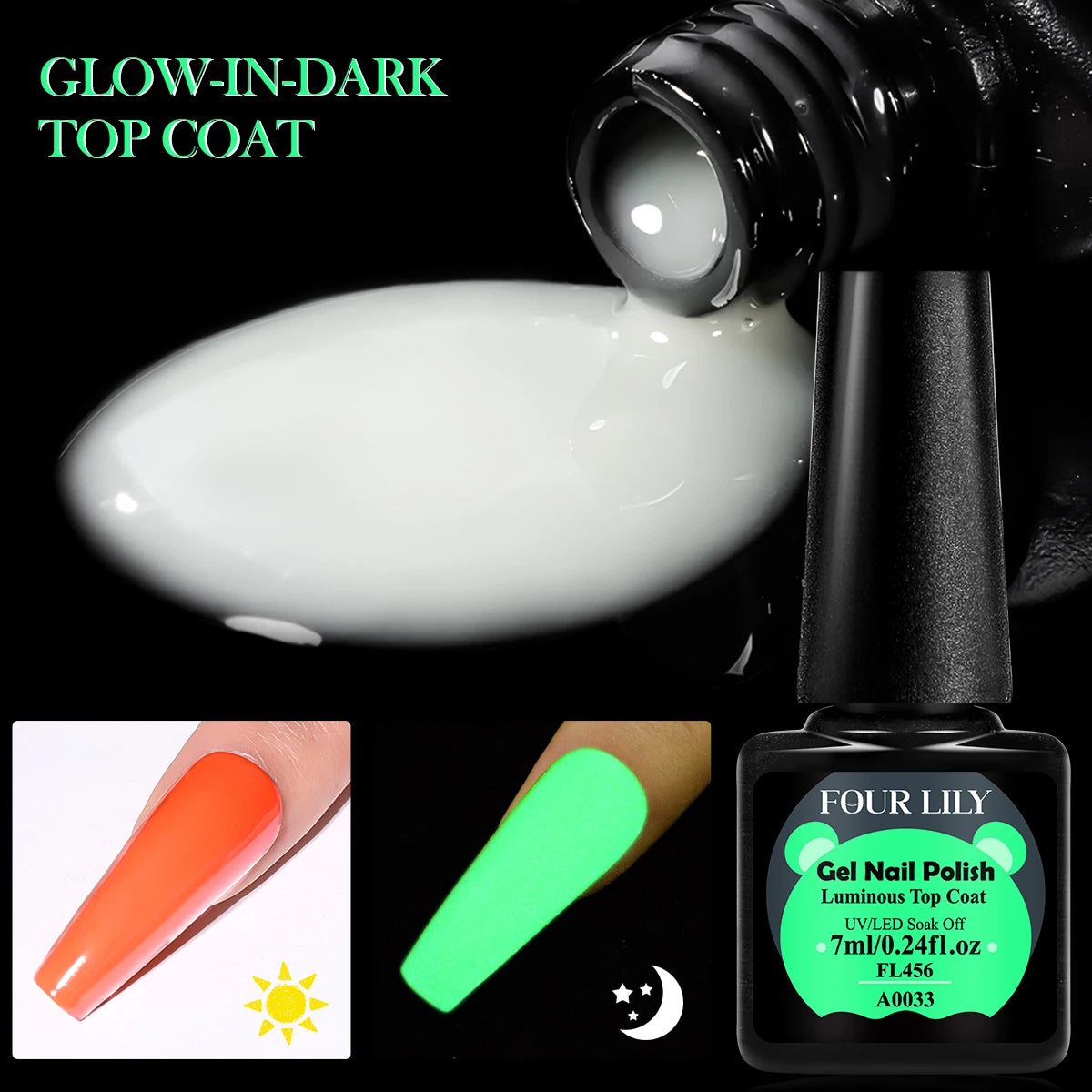 Glow-in-Dark Luminous Top Coat Gel Polish