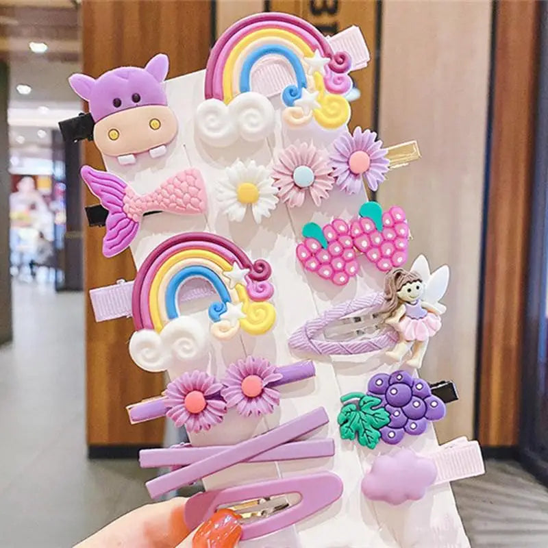 14-Piece Cartoon Baby Hair Clips Set