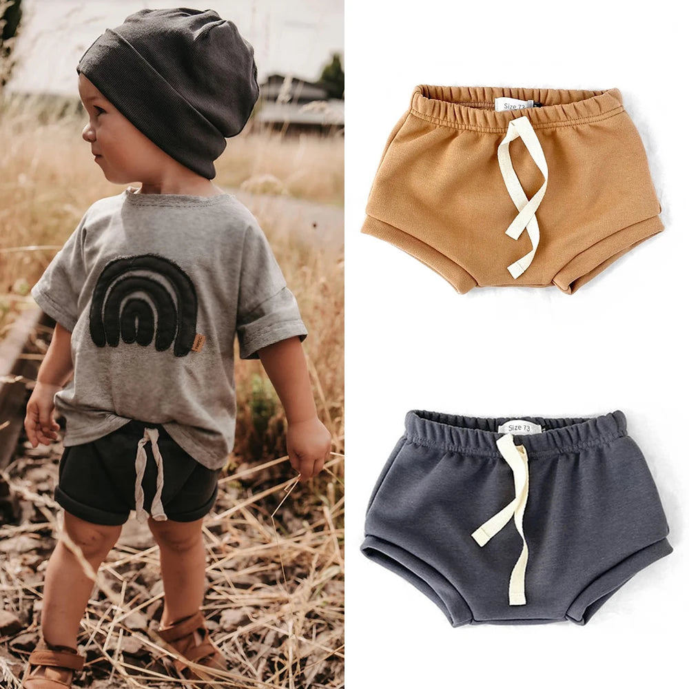 Summer Cotton Baby Shorts: Versatile Solid Sports Fashion Shorts