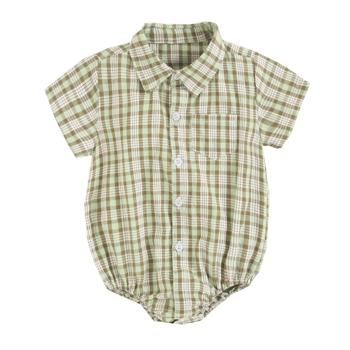 Summer Baby Boy Plaid Bodysuit