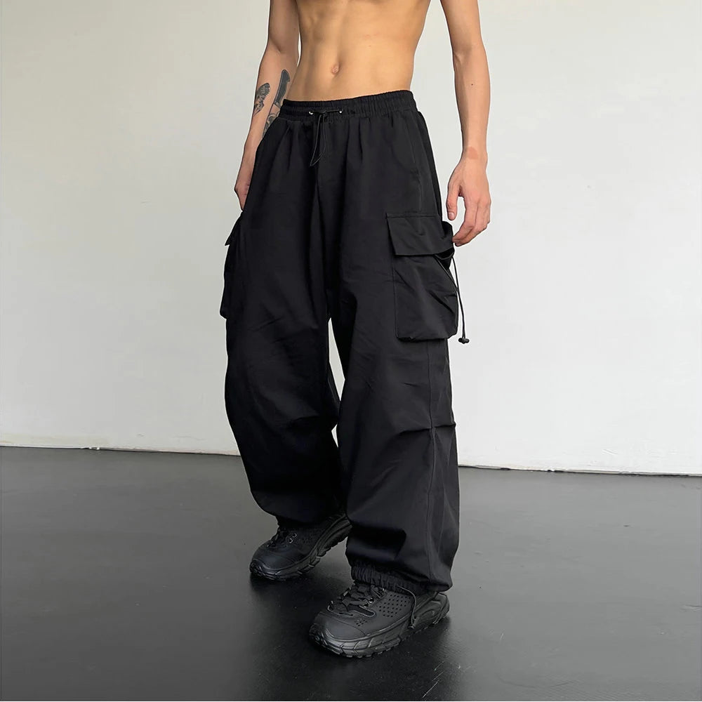 Wide-Leg Cargo Joggers