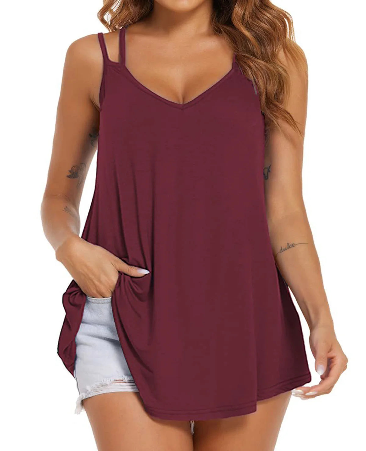 Solid Color Backless Halter Top Vest
