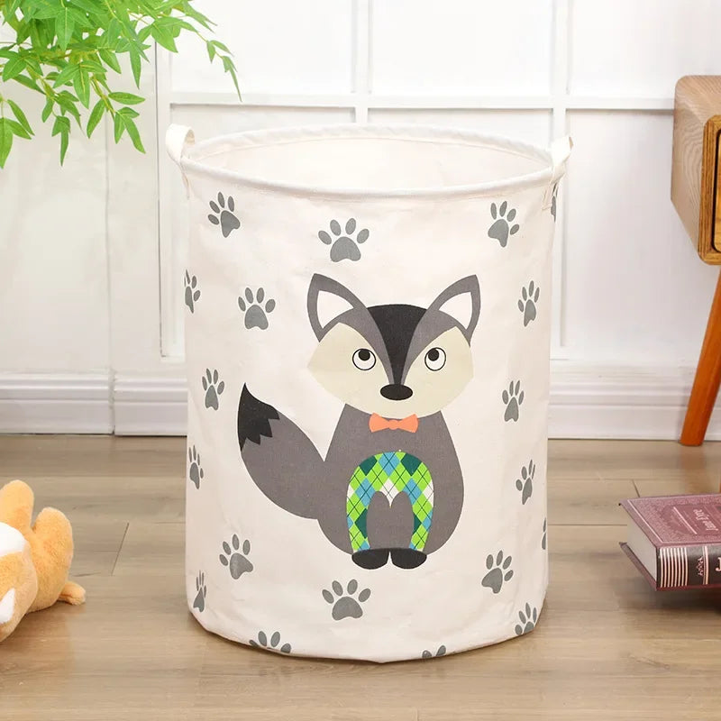 Large Animal Canvas Laundry Basket