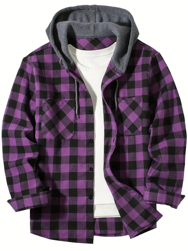 Hooded Plaid Shirt