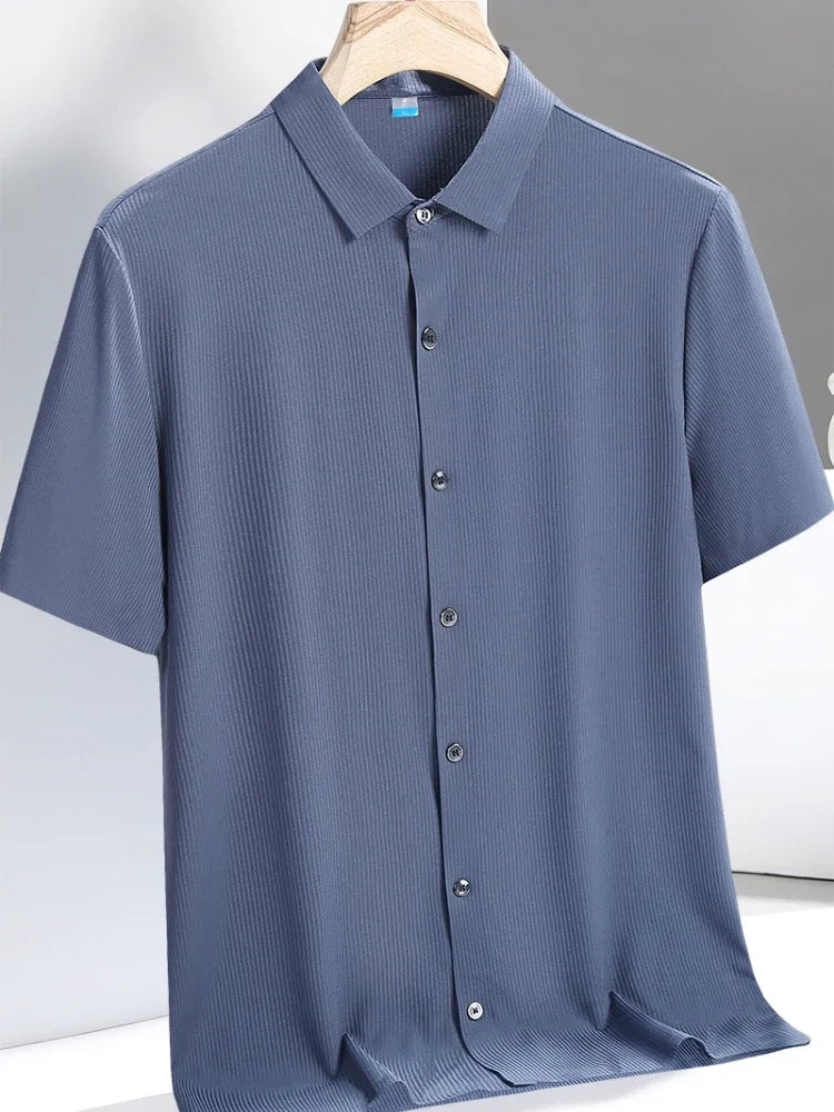 Plus Size Ice Silk Shirt