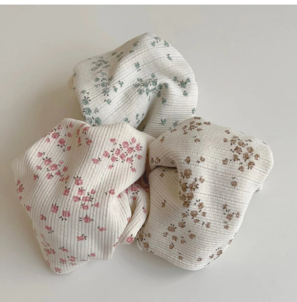 Korean Baby Floral Cotton Two-Piece