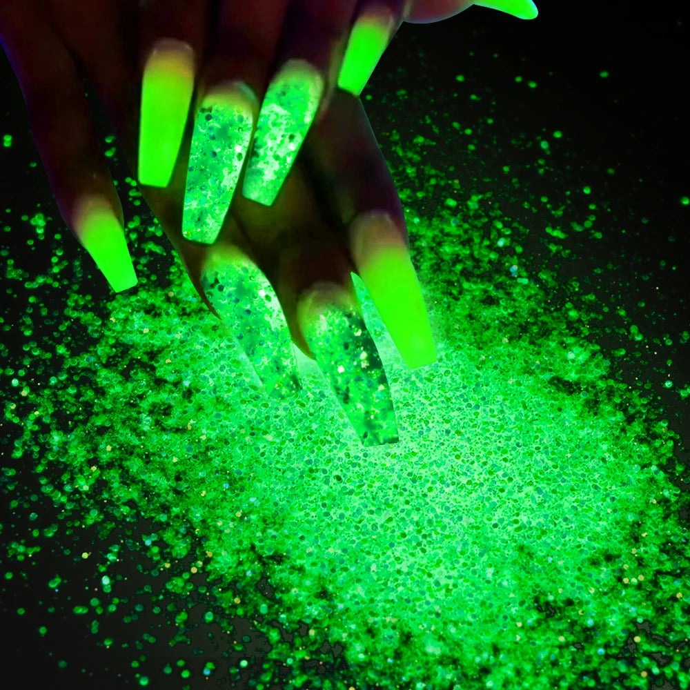 Blue-Green Luminous Nail Powder