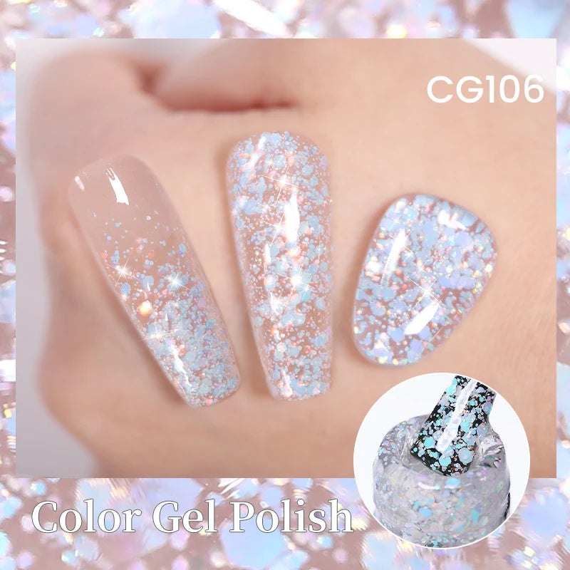 Champagne Gold Reflective Glitter UV Gel Polish