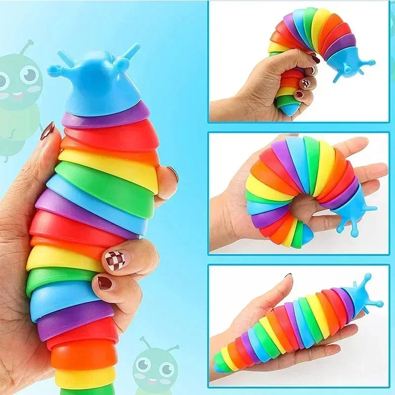 3D Colorful Fidget Slug Toy