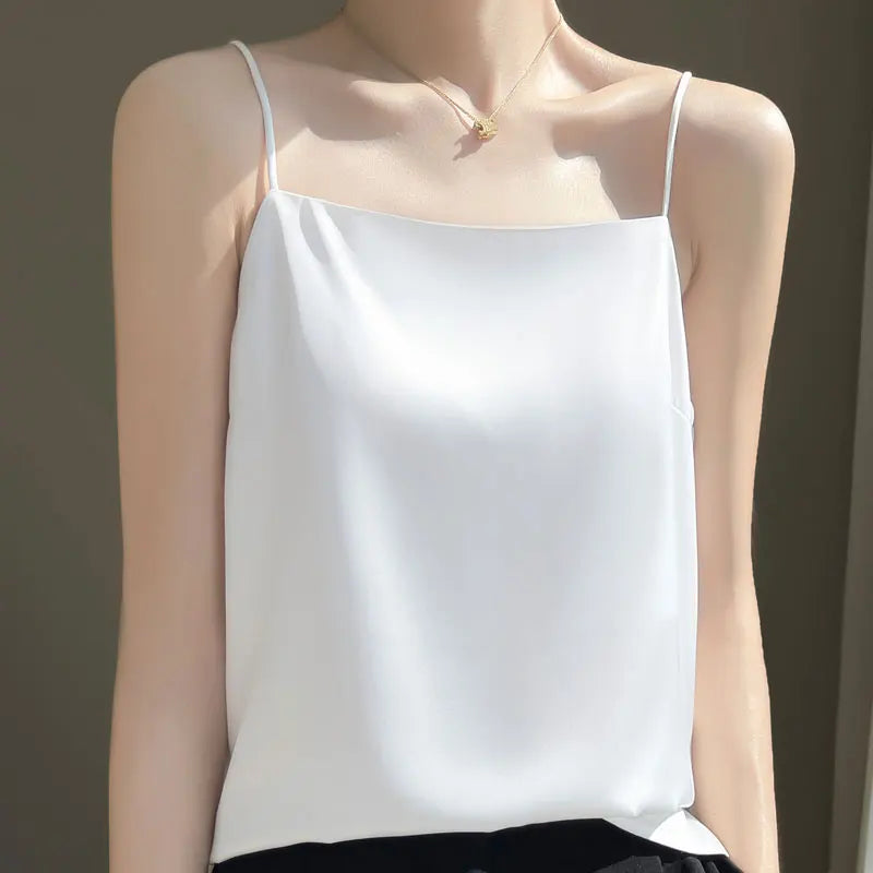 Korean Satin Sleeveless Tank Top