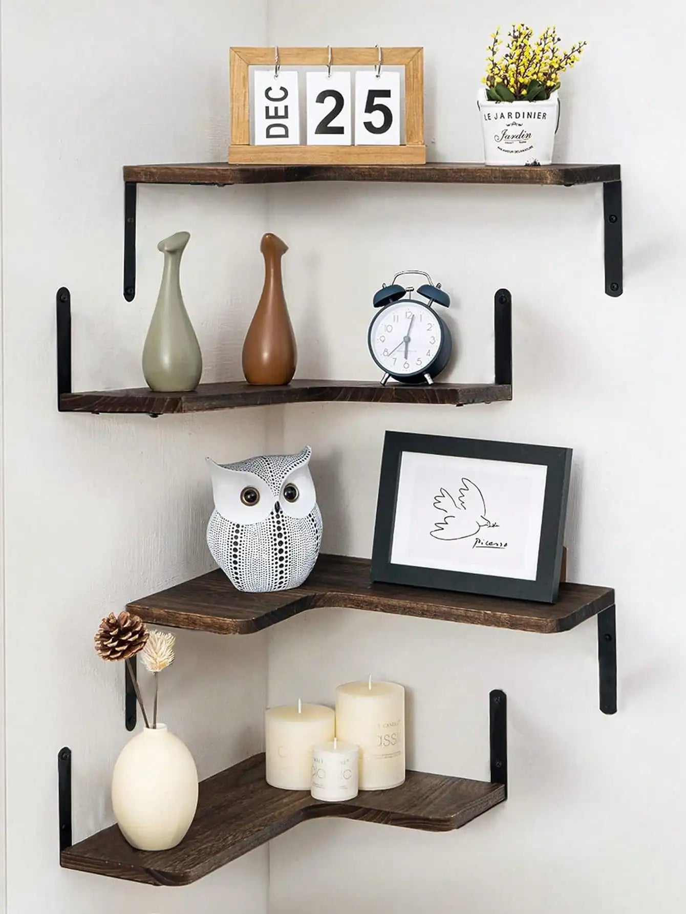 Rustic Wooden Corner Shelf