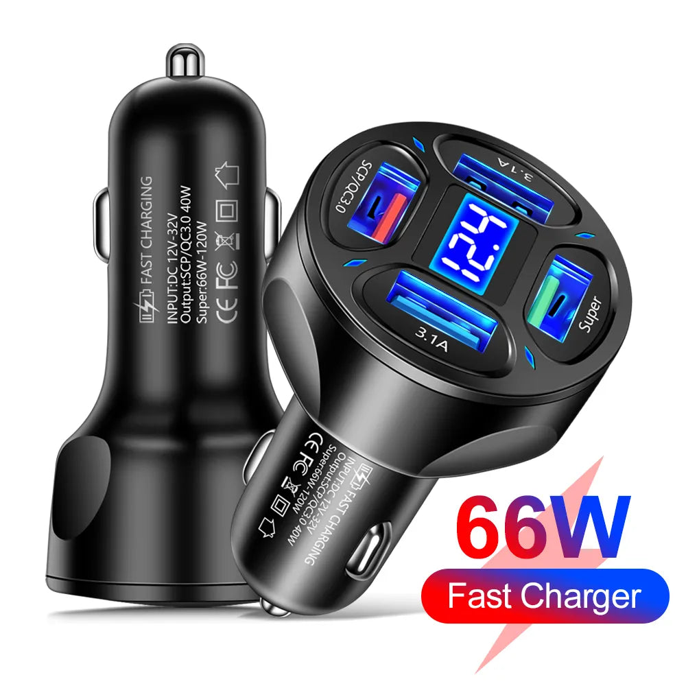 3-Port USB Car Charger Quick Charge