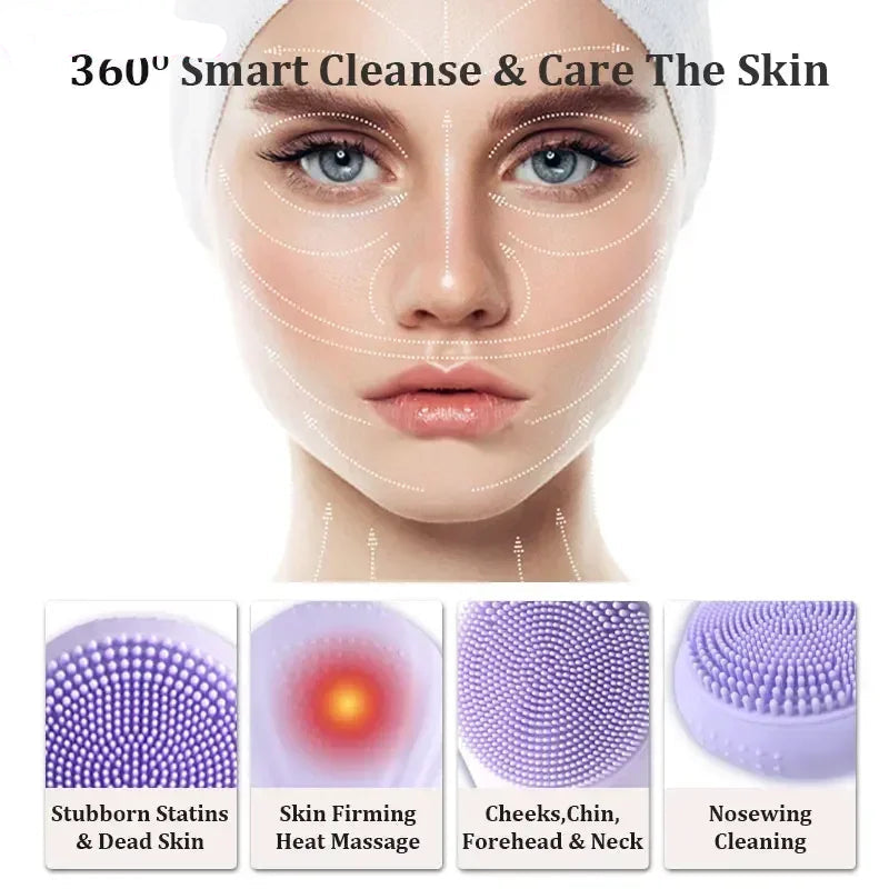 Sonic Waterproof Silicone Facial Cleansing Brush
