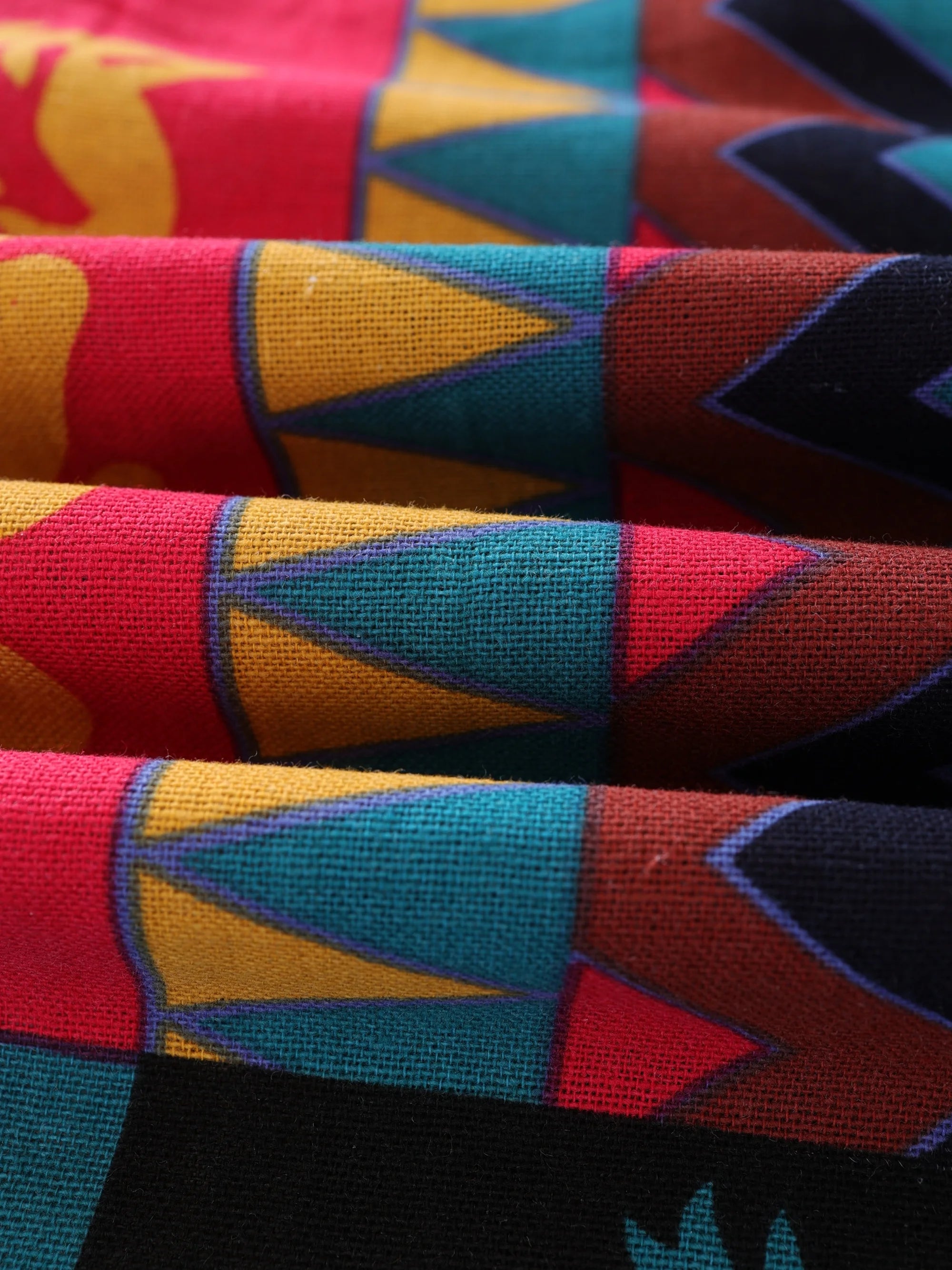 Boho Tribal Print Linen Jogger Pants