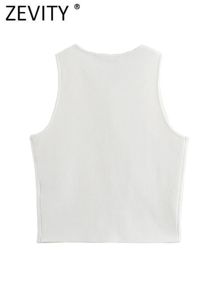 Sleeveless Knit Crop Top