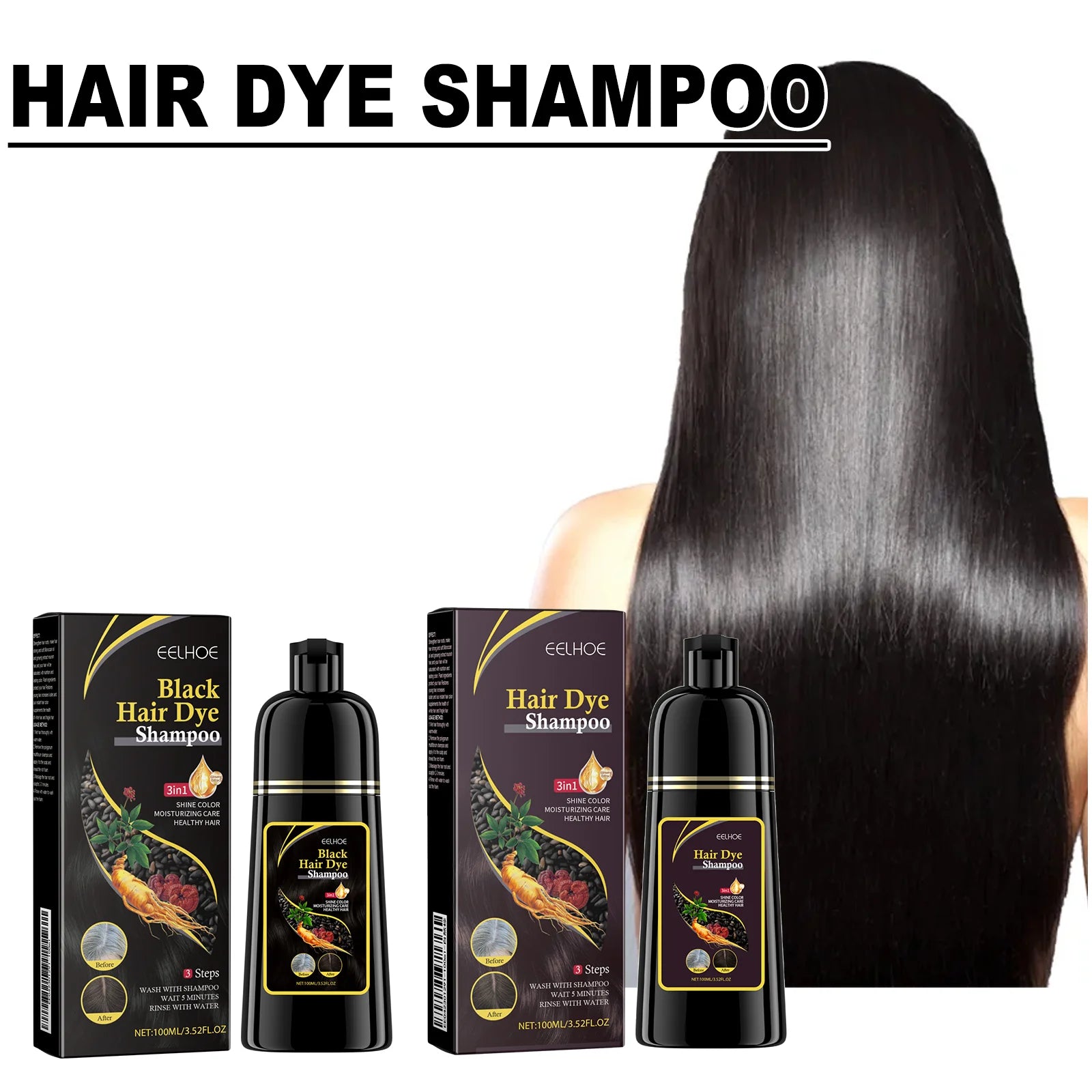 100ml Natural Plant Hair Dye Shampoo