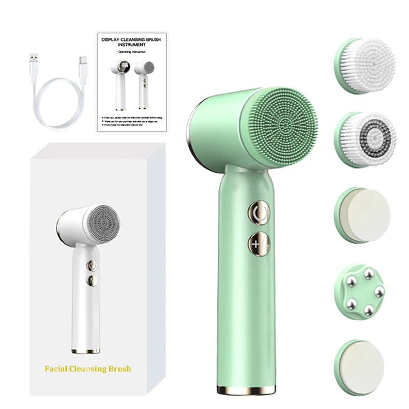 IPX6 Waterproof 6-in-1 Sonic Electric Cleansing Brush