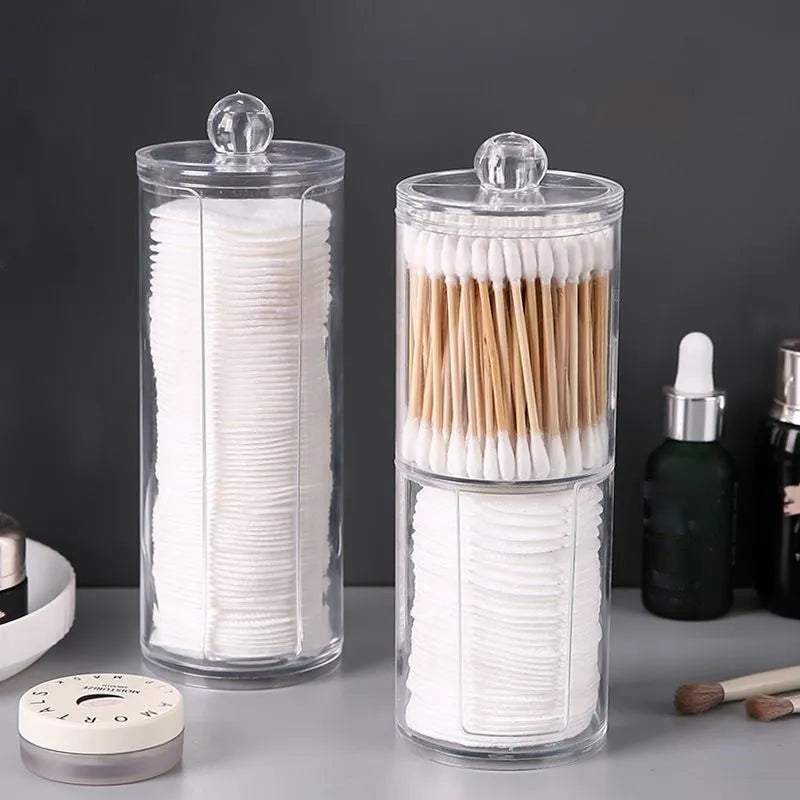 Makeup Organizer Bamboo Lid Container