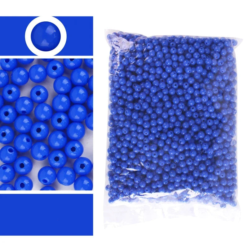 Candy Color Acrylic Round Beads Set