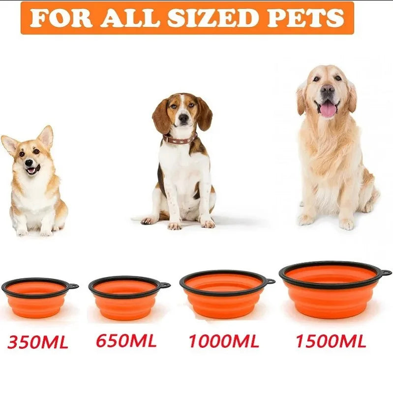 Collapsible Silicone Pet Travel Bowl Large Portable Feeder