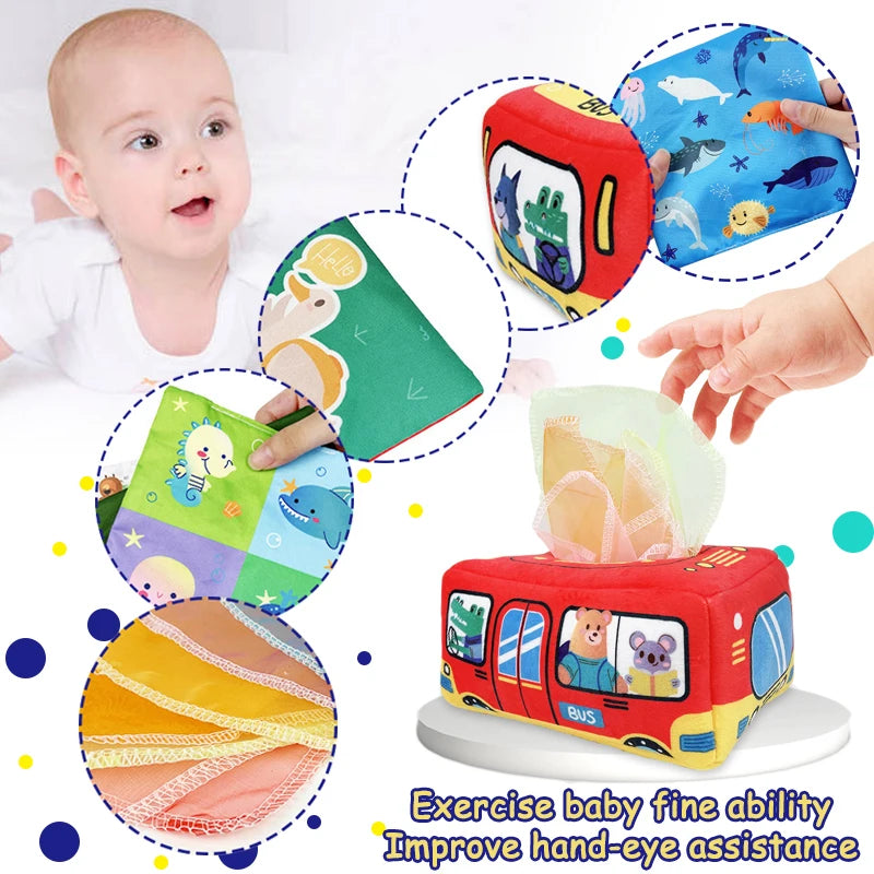 Montessori Pull Along Magic Tissue Box Toys