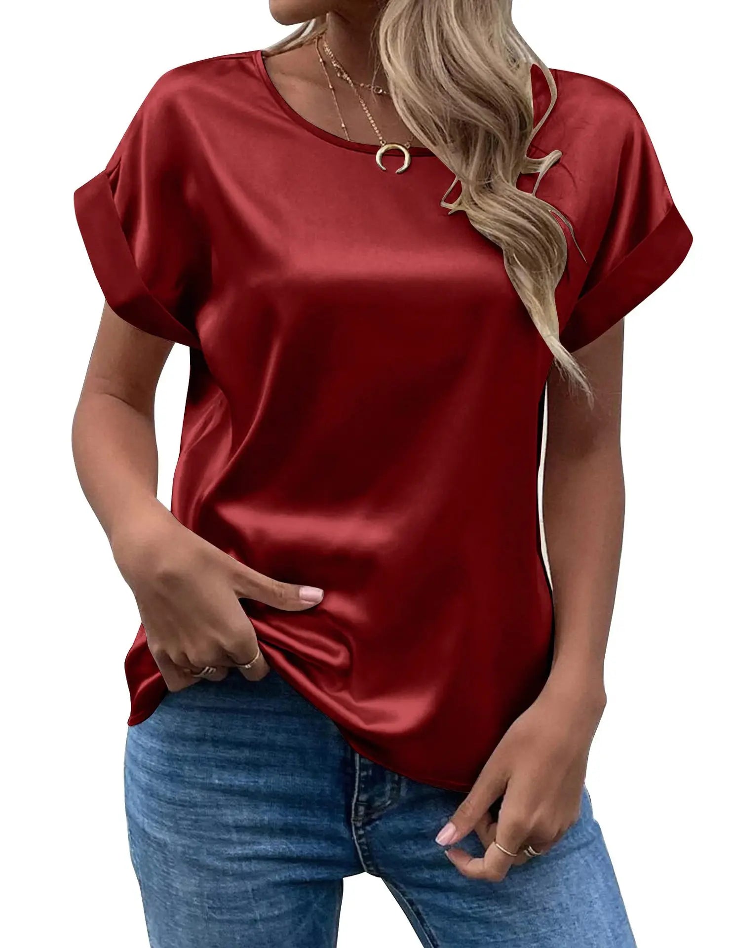 Satin Women’s Loose Casual T-Shirt