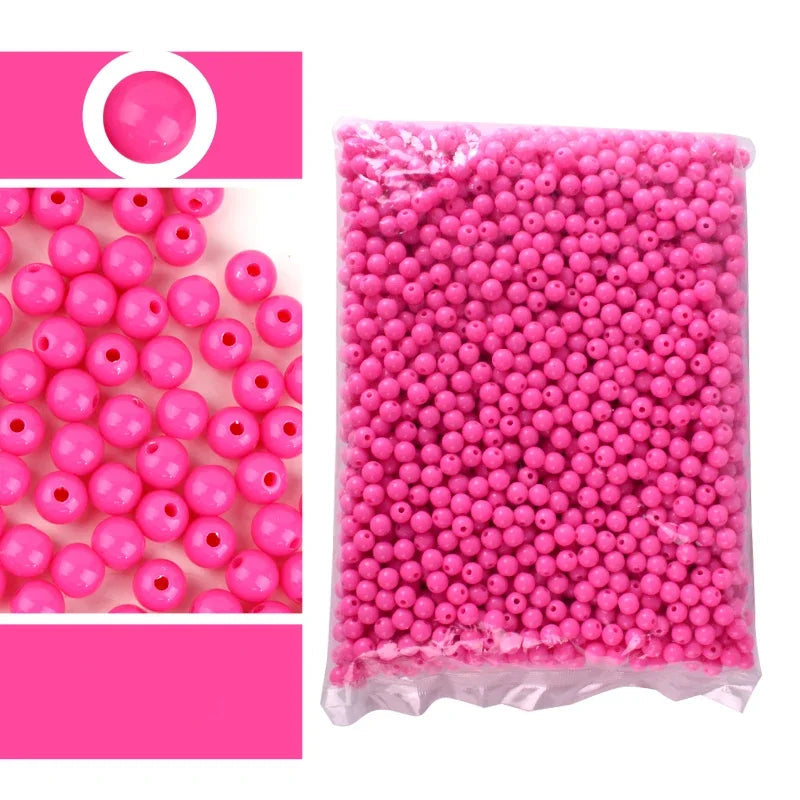 Candy Color Acrylic Round Beads Set