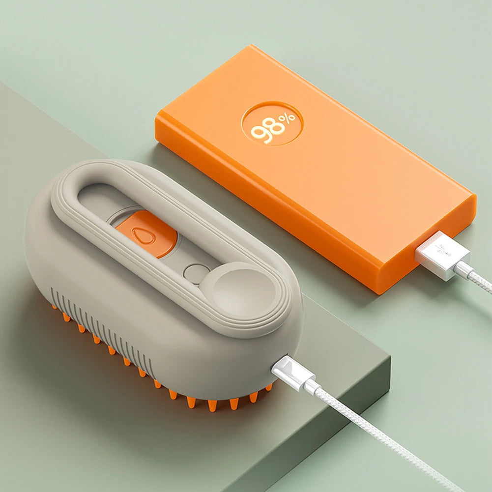 USB Rechargeable Pet Grooming Comb with Electric Water Spray