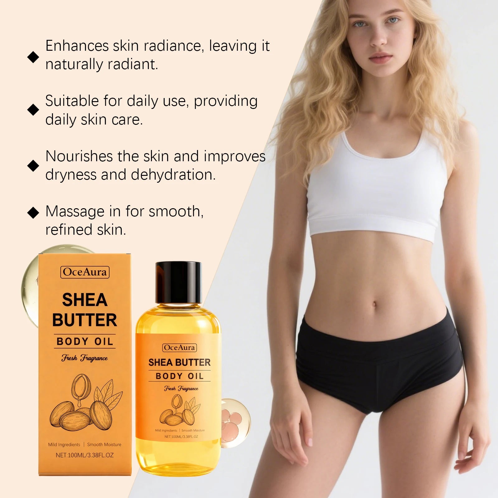 Natural Shea Butter Massage Oil