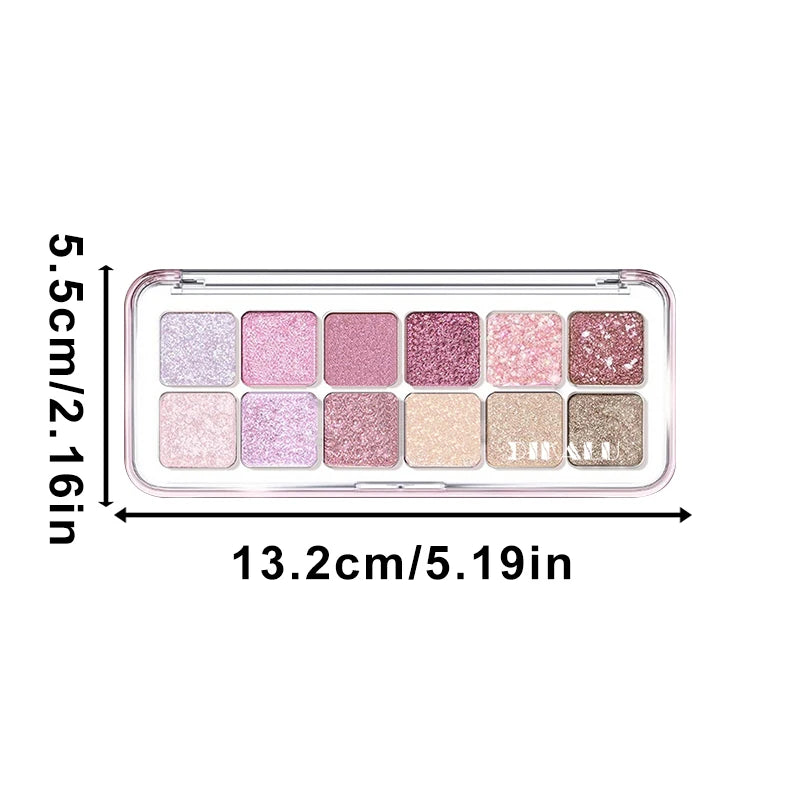 12-Color Glitter Eyeshadow Palette