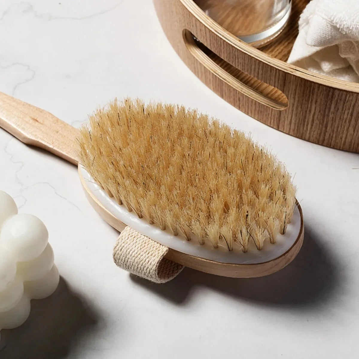 Natural Bristle Shower Brush Set