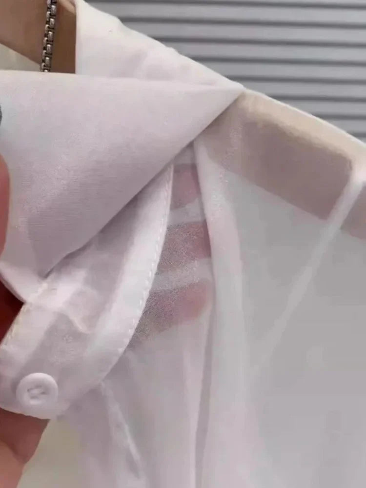 Summer Ice Silk Sheer Chiffon Blouse