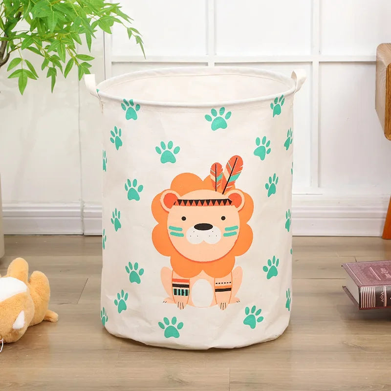 Large Animal Canvas Laundry Basket
