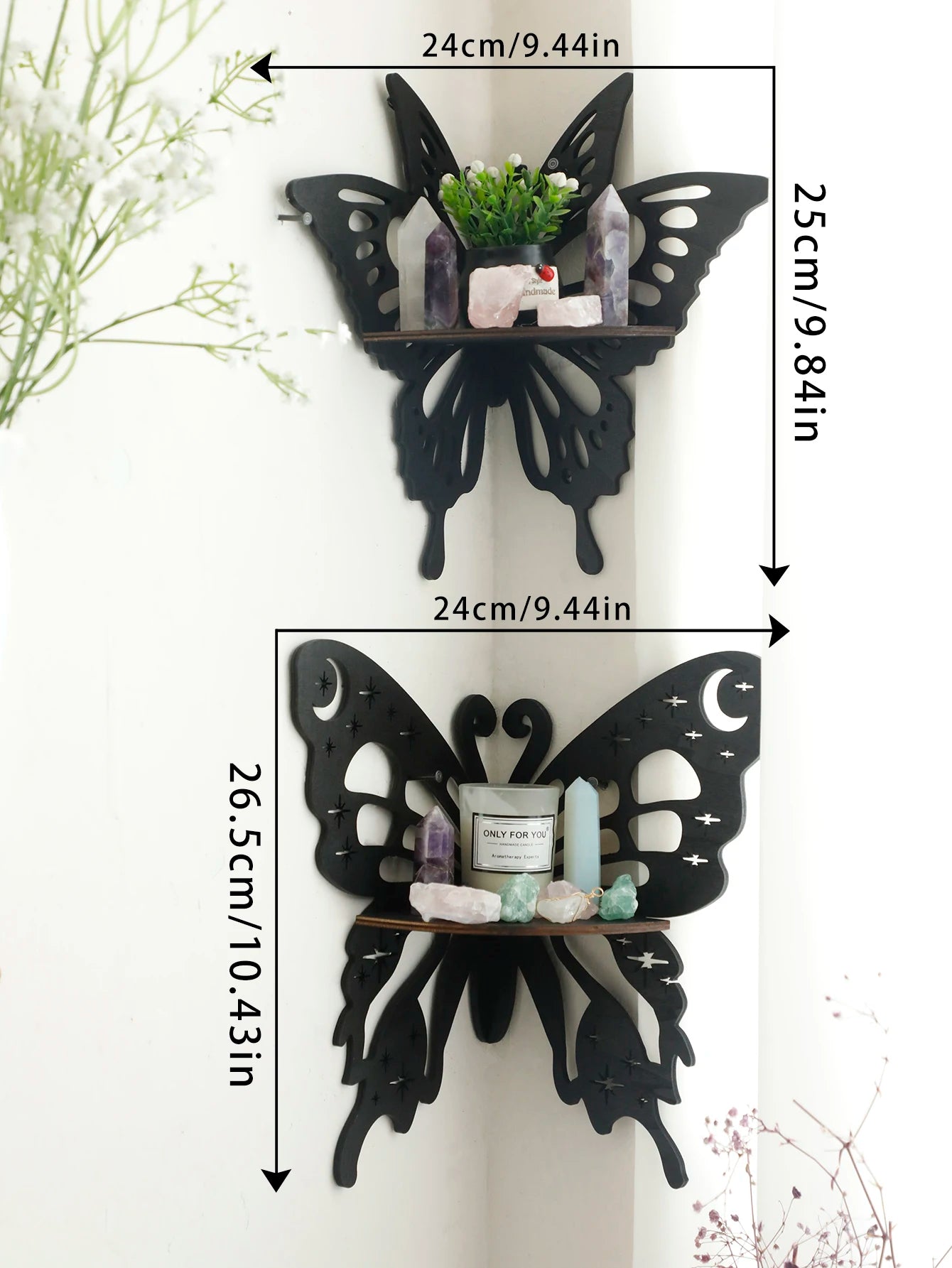 Butterfly Wooden Wall Shelf