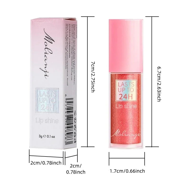 3-Color Mirror Shine Waterproof Lip Gloss